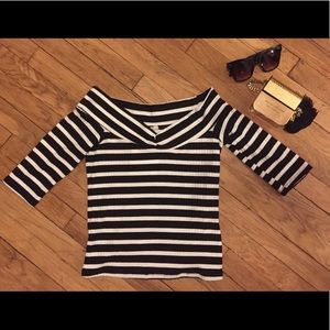 Striped Off the Shoulder Top
